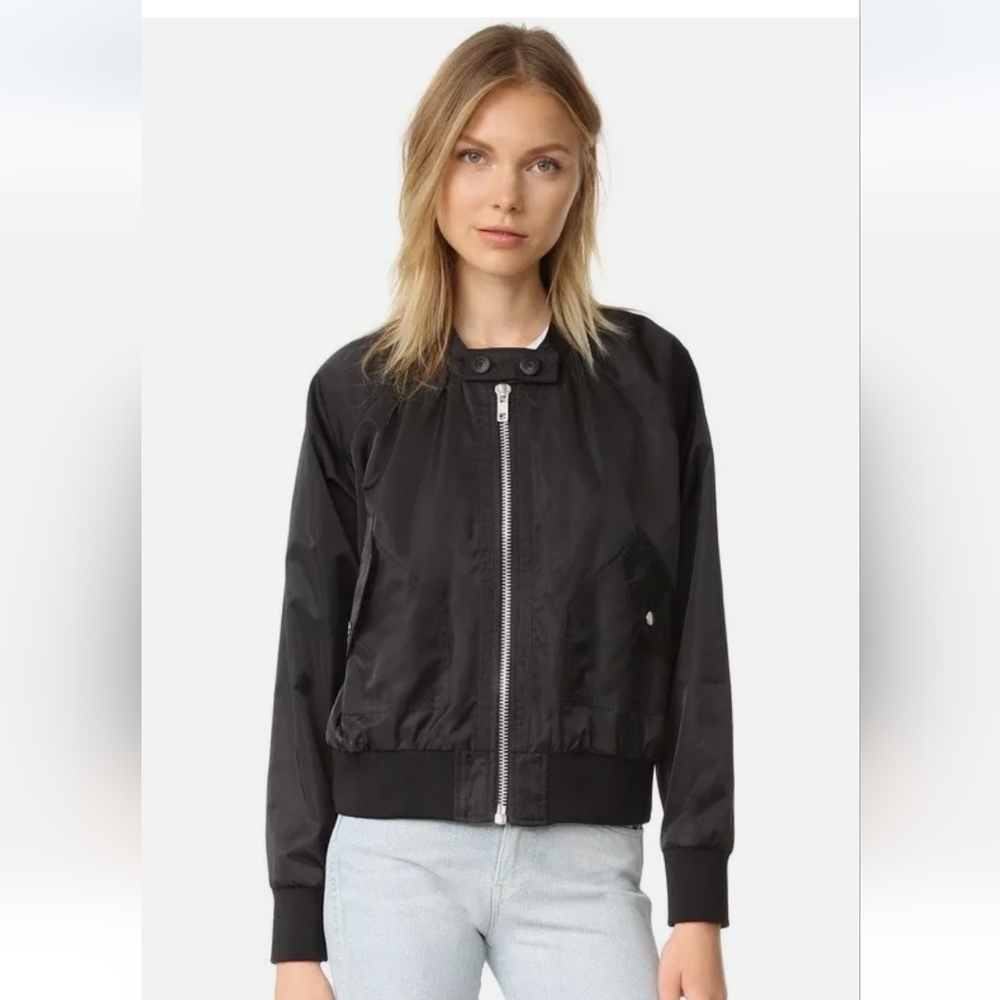 Free People Black Midnight Bomber Jacket size XS
